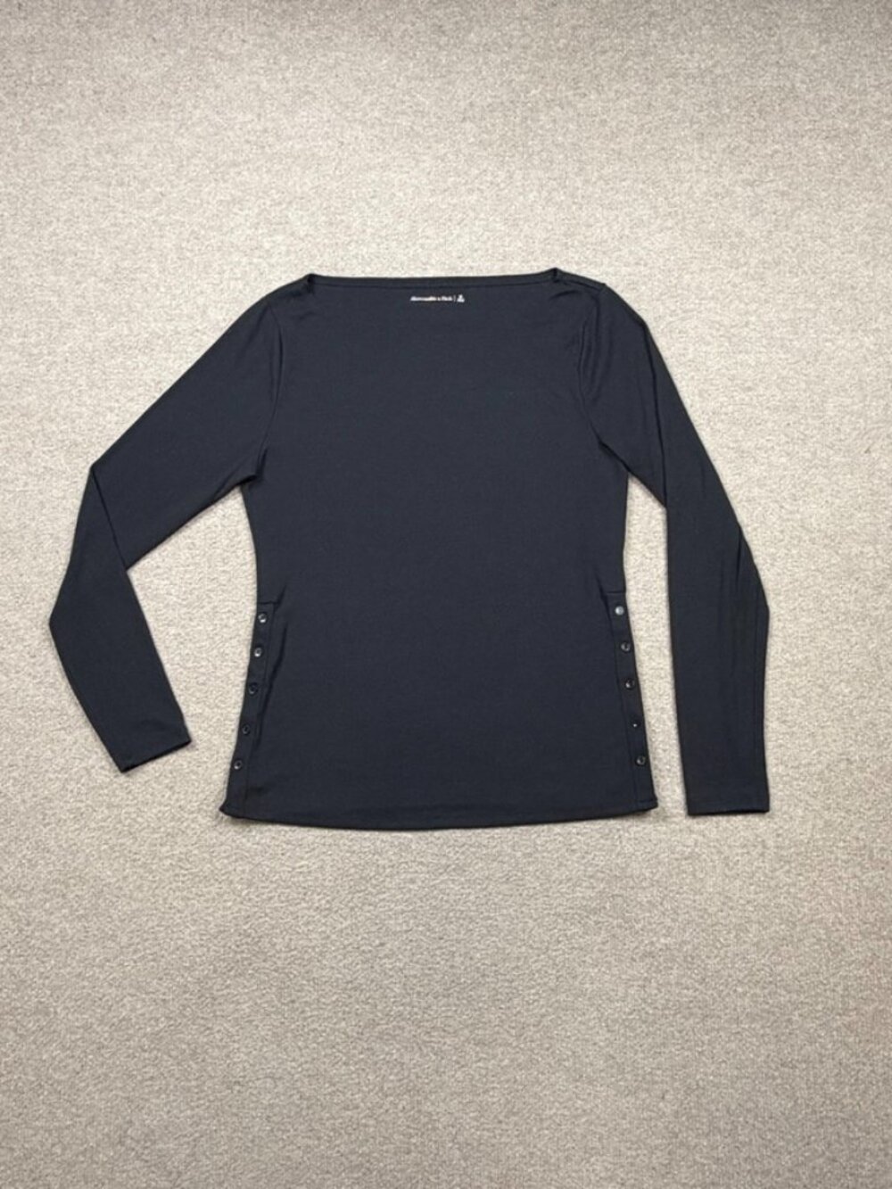 Abercrombie Fitch T Shirt Womens Size M Black Long Sleeve Babydoll